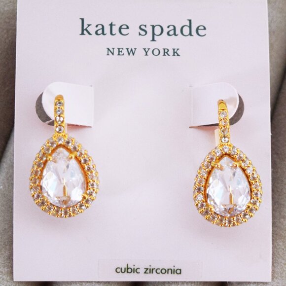 Kate Spade New York Cubic Zirconia Pavé Halo Drop Earrings - Picture 7 of 8